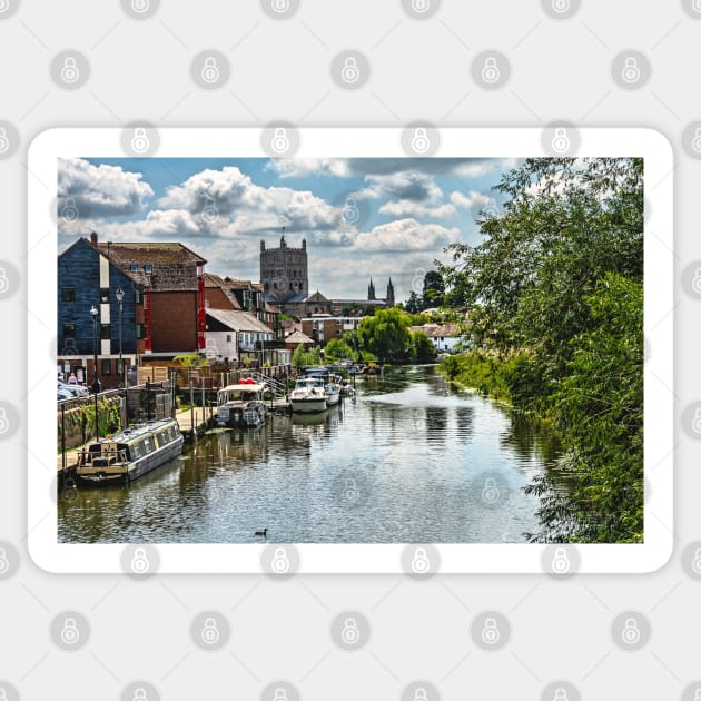 The Avon At Tewkesbury Sticker by IanWL